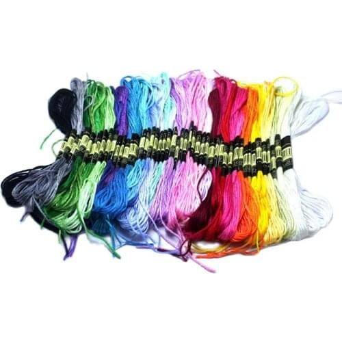 New 4 meters 50 piecse Cross Stitch threads DIY braided wire Floss Skein Embroidery thread Weave bracelets thread