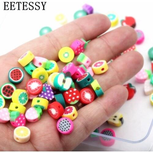 30pcs/lot 10mm Flat Round Polymer Clay Beads Mix Color Chip Disk Loose Spacer Beads For Jewelry Making DIY Bracelets Accessories