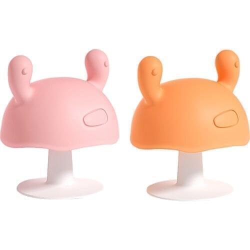 Baby Silicone Teethers Newborn Cartoon Small Mushroom Teething Toy Multifunction Chewable Teethers Infant Nursing Appease Nipple
