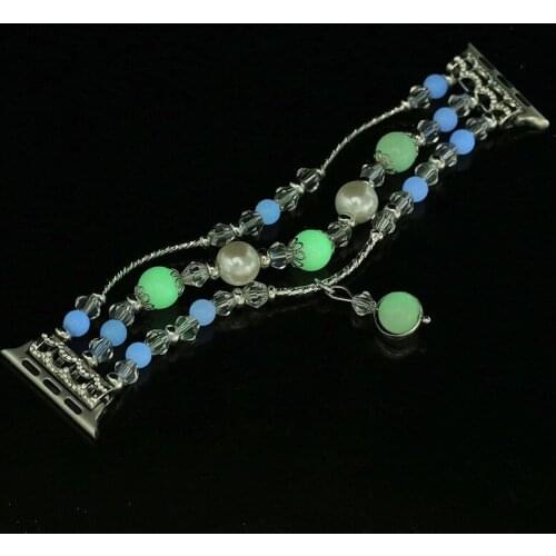 Highquality noctilucent agate band for Apple watch 40mm Replacement wrist womens fashion Wrist Strap With Adapters 38MM 42MM 44