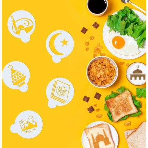 Coffee Flower Stencils Eid Mubarak Ramadan Coffee Stencils