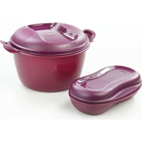 Tupperware Brass Master Rice Cooker + Omlet Master Purple Microwave
