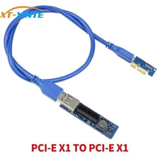 PCI-E 1X to X1 Extender Adapter USB 3.0 Cable SATA Power PCI Express Extender for PC Motherboard PCIE X1 Slot Riser Add On Card