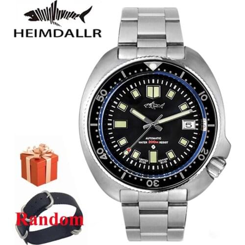 HEIMDALLR Abalone Vintage Mens Dive Watch 20ATM Water Resistant 44mm C3 Luminous Dial Sapphire Crystal NH35A Automatic Movement