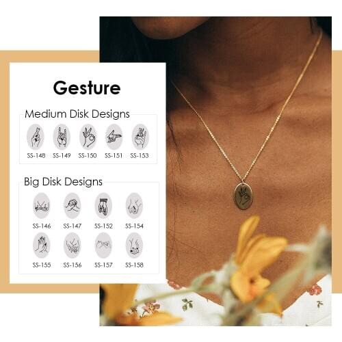 Visunion Simple Gestures Necklace for Women 316L Stainless Steel Gold Color Pendant Necklace Jewelry Wholesale Dropshipping