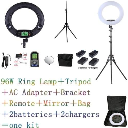Yidoblo FE-480II Bio-color Ring Lamp 480 LED Lamp Photography Beauty salon nail Makeup selfie Lighting + stand+bag + battery