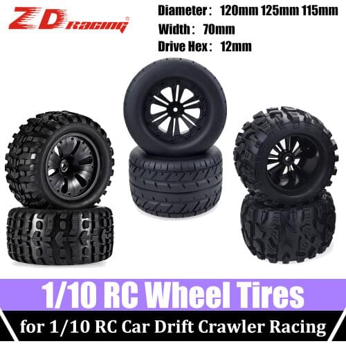 ZD 2PCS 4PCS 8477 Wheels Tires Rubber Monster Truck Wheel Off-Road 150mm Tire Hex Rims 17mm Hub Plastic for 1/8 Rc HSP Traxxas