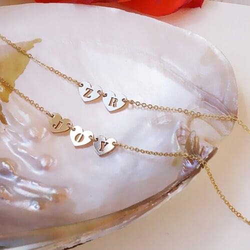 Gold Filled Statement Name Necklace Handmade Letter Jewelry Choker Gold Love Pendants Collier Femme Kolye Boho Jewelry For Women