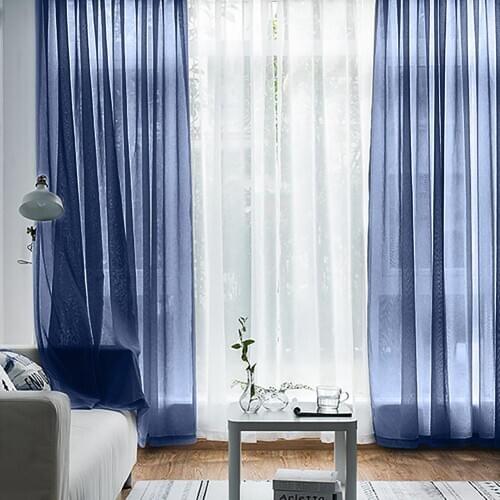 1Pc Solid Color Sheer Tulle Window Curtain Drape Living Room Balcony Patio Decor Curtain for decorating living room, bedroom and