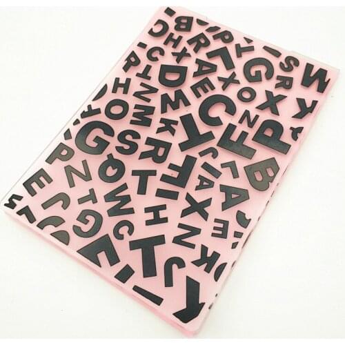 10.5x14.5cm letter print Embossing folders Plastic bump Scrapbooking DIY Template Fondant indentation Cake Photo Album Card Make