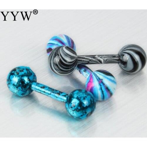 10pcs/Lot Punk Stainless Steel Tragus Helix Ear Piercing Earring Ball Barbell Ear Stud Fake Piercing Arete Jewelry For Men Women