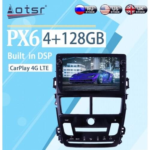 4+128GB For Toyota Yaris 2017 - 2020 Android 10 WIFI Wireless Carplay Car Multimedia Radio Player GPS Navigation Stereo