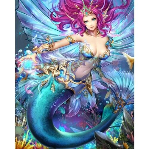 5D DIY Square/Round Diamond Painting Mermaid Cross Stitch Diamond Embroidery Needlework home Decoration J0110