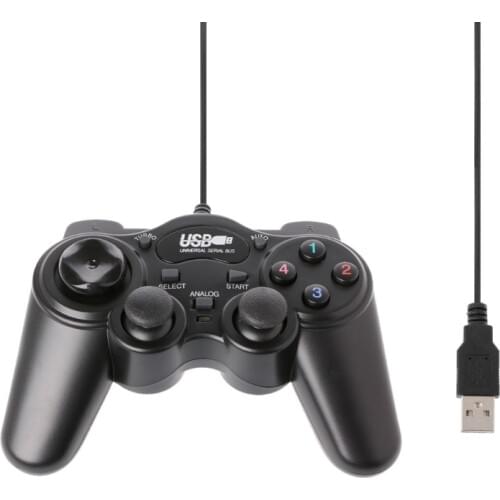 ABS Black USB 2.0 Gamepad Gaming Joystick Wired Game Controller For PC Computer Laptop