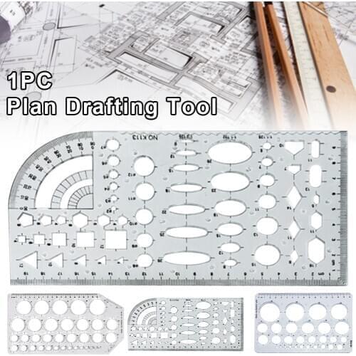 Architect Architectural Template Stencil Technical Ruler Portable Drafting Tool House Plan Measuring Math Furniture Drawing