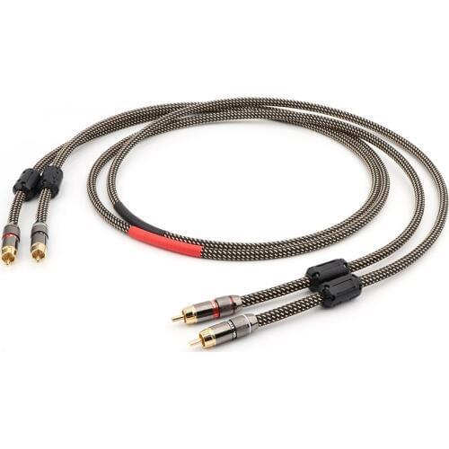 Hifi audio 5N OCC Audio RCA cable High End RCA male to RCA male Audio Cable audiophile 2RCA to 2RCA cable cord