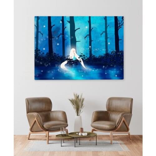 BK Home Dark Forest Enigmatic Girl Design Canvas Print 50x70cm