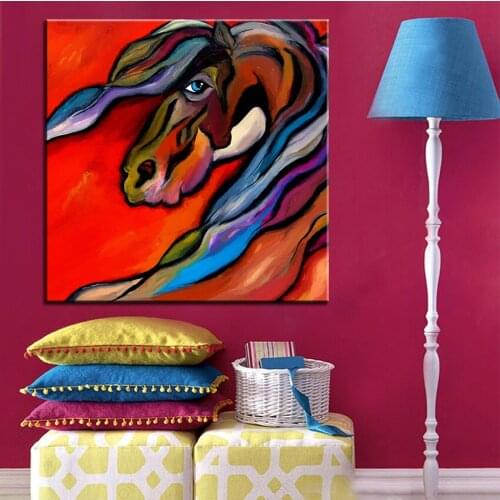 Large size Printing Oil Painting carousel horse Wall painting POP Art Wall Art Picture For Living Room painting No Frame