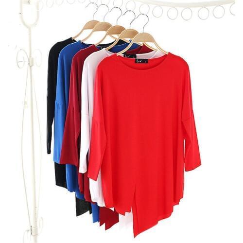 100% Cotton Long Sleeve Dance Women T Shirts Casual Y oga Ladies Tops Asymmetric Womens Tees S ports tshirt Camisetas Muje