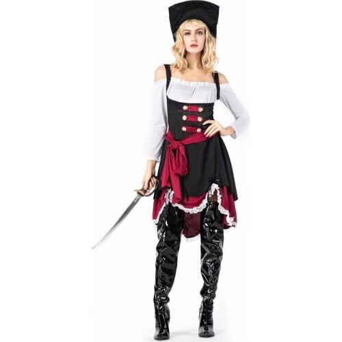 Halloween Sexy Adult Women Pirate Costume Fancy Carnival Perform Uniform Cosplay Clothing