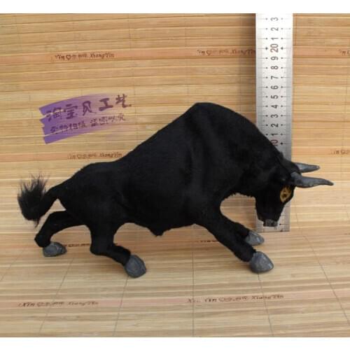 Simulation black cow toy polyethylene & furs handicraft bull doll gift about 30x8x16cm 2446
