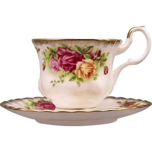 Ceramics Coffee Tea Milk Cups & Saucers Old Country Rose Type Kitchen Drinkware Utensils Wedding Gifts Household Items 220ML