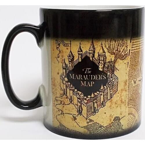 Creative Magic Mug,Color Changing Mug Marauders Map Mischief Managed Wine Tea Cup Hot Drink Cup Creative Drinkware Gifts MJ