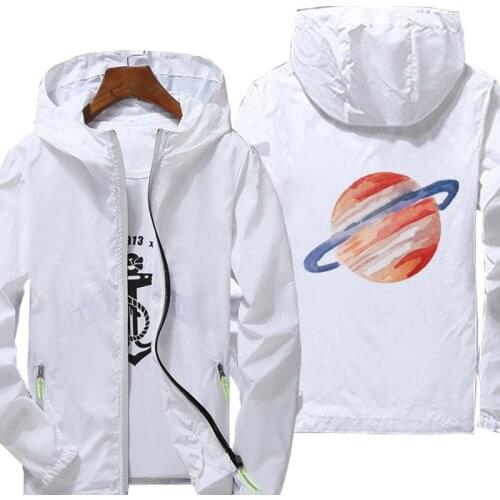 Planet Jacket spring autumn fashion print top men casual zipper jacket men jacket large size