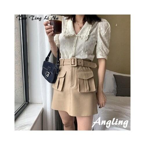 Tao Ting Li Na New Fashion Real Genuine Sheep Leather Skirt G41