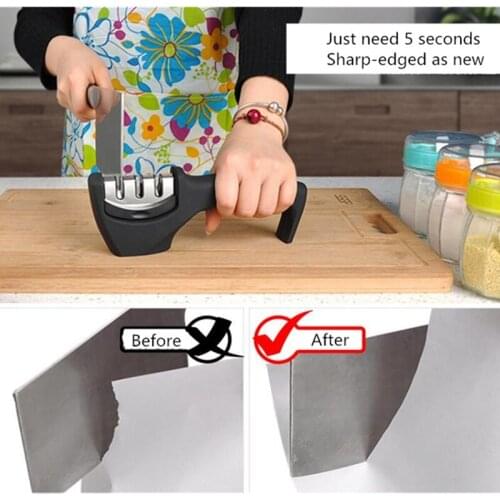 New Fast Kitchen Sharpening Tool Three Stages(Diamond&Ceramic& Tungsten Steel ) Knife Sharpener Grinder