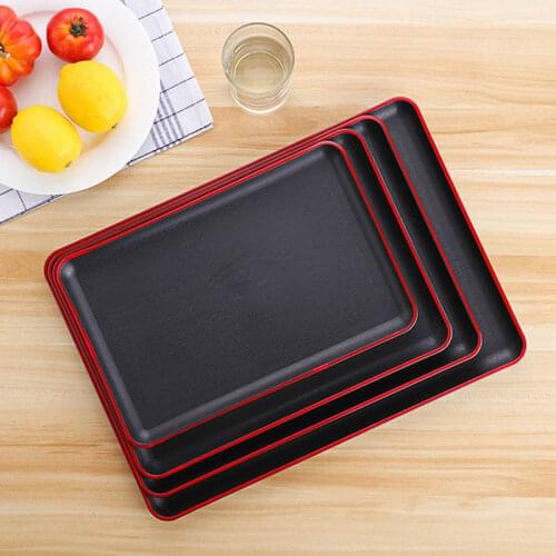 Serving Tray Rectangular Plastic Tray Food Serving Trays Anti-slip Scratch-resistant TS1 non-slip not easy to damage simple
