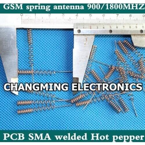 GSM spring antenna 900/1800MHZ PCB SMA welded GPRS chili antenna 3dbi Phosphorus copper mass(working 100% Free Shipping)50PCS
