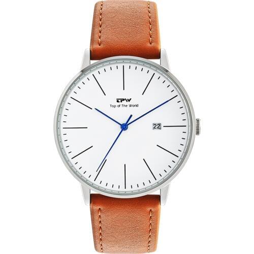 Luxury mens watch with calender 3 atm water resistant japan movement 3 year battery life leather mens watch quartz movement