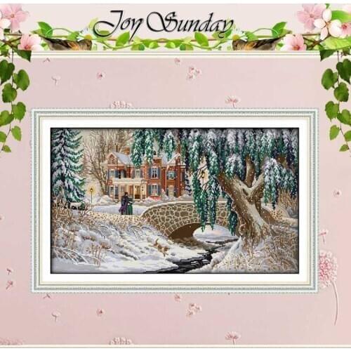 Snow-covered landscape(5) Counted Cross Stitch Diy 11CT 14CT Cross Stitch Set Chinese Cross-Stitch Kit Embroidery Needlework