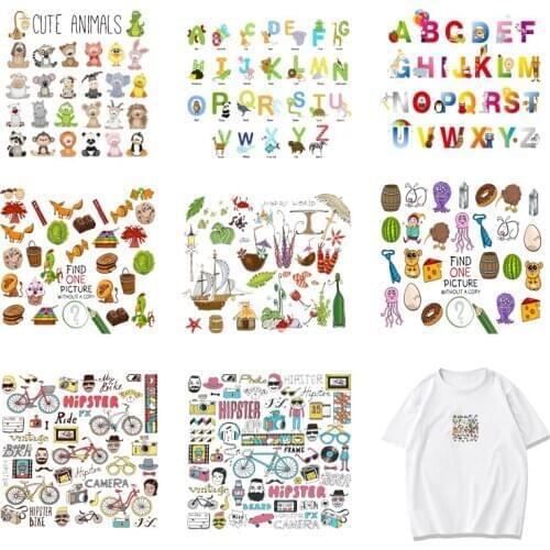 Iron-on Transfers for Clothing Patches Clorhing Stickers Stripe T Shirt Diy Letters Patch Fusible Appliques Vinyle Adhesive A