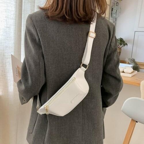 High Quality Pure Color Pu Leather Waist Chest Bags Casual Ladies Female Shopper Shoulder Crossbody Bag Custom Messenger