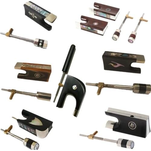 High quality 5 pcs ebony cello bow frogs with silver mounted