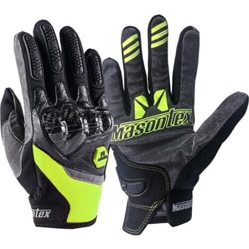 Yellow Motorcycle Gloves Carbon Fiber Guantes Touch Screen Motocross Racing Gloves Moto Reflective Motorbike Riding Gloves Men