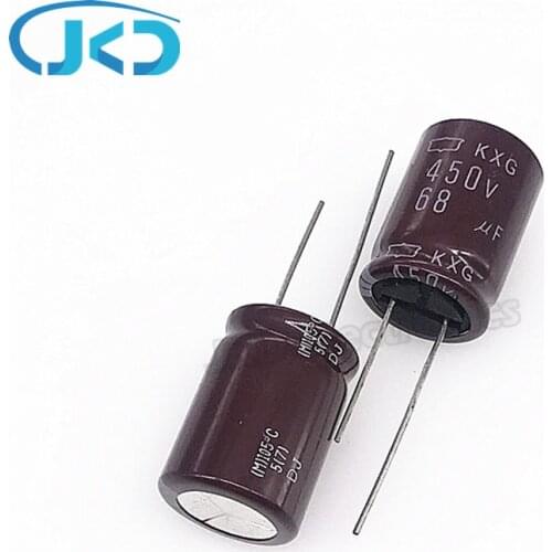 10pcs/Lot 68UF 450V Japan NCC KXG Series 18*25mm Low ESR Long Life 450V68UF Aluminum Electrolytic Capacitor NIPPON CHEMI-CON