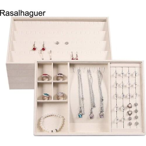 2021Portable Jewelry Ring Display Organizer Case Tr ay Holder Necklace Earrings Bangle Storage Box Showcase Jewelry Stand Holder