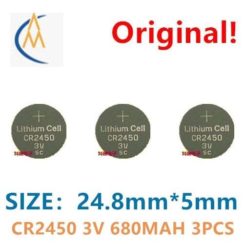 3PCS New cr2450 3V button lithium battery car key remote control / laundry pole battery high capacity circuit board 680mah