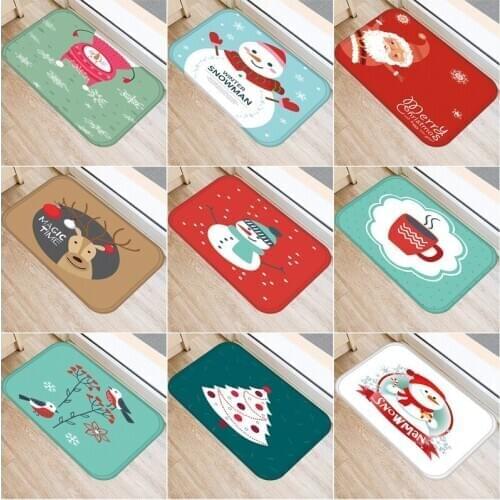 40x60cm Cute Cartoon Snow Diy Print Floor Mat Bathroom Ground Mat Slip Door Bath Pad Rug Living Room Kitchen Carpet Home Decor