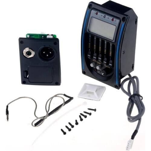 Musiclily Acoustic Guitar 5 Band Preamp Amplifier Equalizer EQ LC5 Piezo Pickup with LCD Tuner and Volume Control