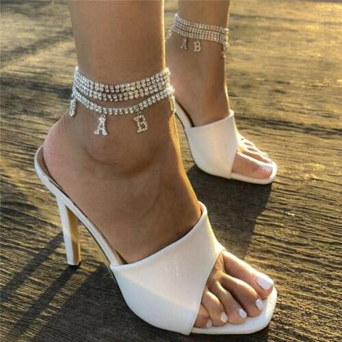 Baby 2 row letter wide Ankle Chain Bracelet Wedding barefoot sandals beach foot jewelry sexy pie leg chain womens Anklet