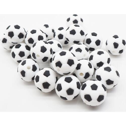 Chenkai 10PCS Silicone Soccer Car Stich Avocado Shape Beads DIY Teething Necklace Baby Dummy Cartoon Pacifier Toy Accessories