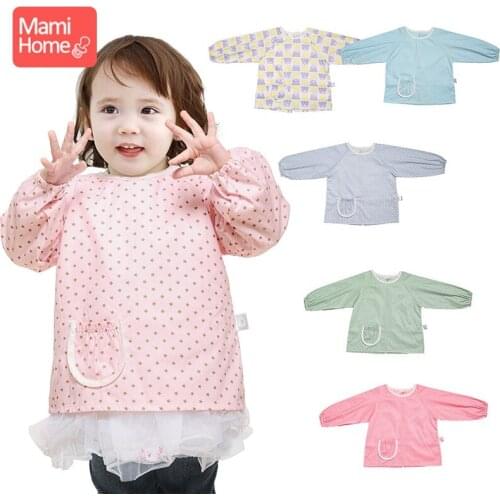 1 Set Childrens Apron Baby Eating Gown Girls Kindergarten Painting Clothes Kitchen Apron Waterproof and Anti-dirty Baby Goods