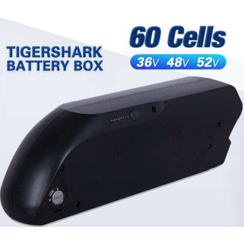 Electric bike E-bike battery box caseTigershark Down Tube downtube USB 5V output Nickle strips 18650 cell holder 10S 6P 13S 5P