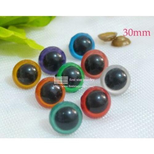 DIY BIG SIZE 20MM/22MM/24M//26MM/28MM/30MMmixed color round toy eyes +washers MIXED SIZE