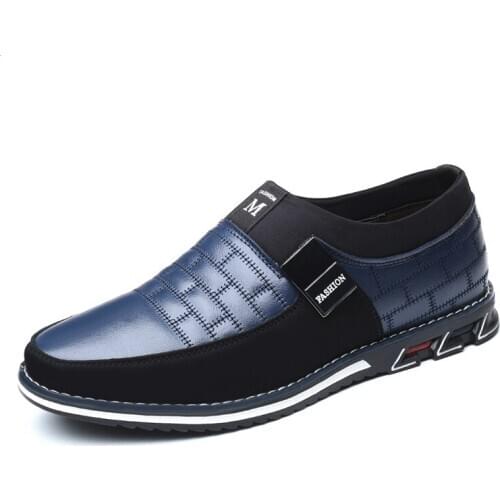 Faux Leather Men Casual Shoes Brand 2019 Mens Loafers Moccasins Breathable Slip on Black Driving Shoes Plus Size 38-48 brown