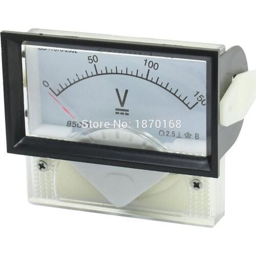 Lab Rectangle Plastic Panel Gauge Voltmeter Voltage Meter DC150V 85C17